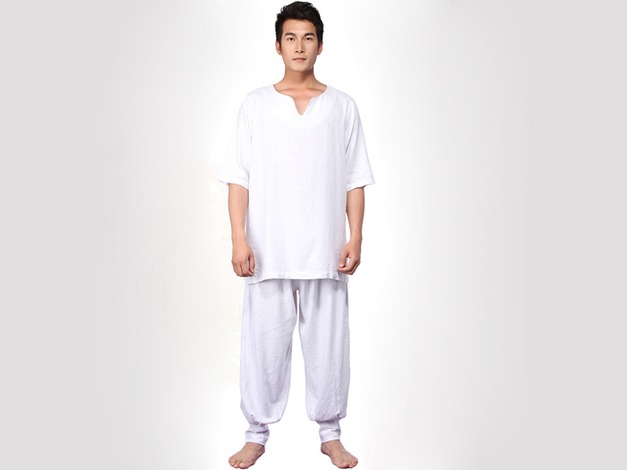 Tai Chi Clothing Set Casual Style White Detail image